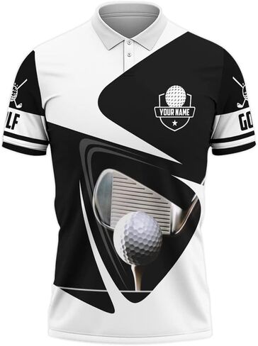 Custom Golf Polo Shirt with American Flag, Personalized Name Sports Polo for Men, USA Patriotic Golf Outfit Gift in Saudi Arabia