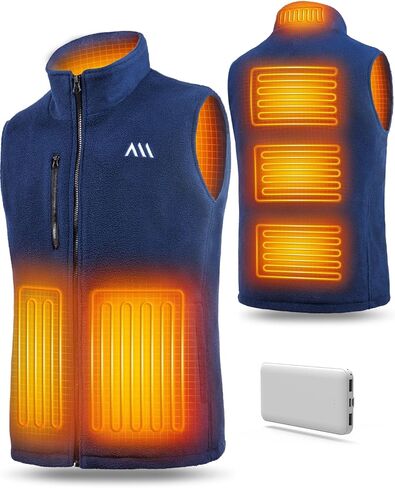 SowYee Heated Vest with Battery Pack, Warming Fleece Electric Vest for Men, Mens Heated Vests Rechargeable in Saudi Arabia