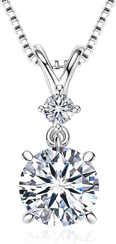 Moissanite Necklace for Women, 1-3Carat Lab-Created Simulated Diamond Pendant Wedding Anniversary Birthday Christmas Valentine Engagements Mothers Day Jewelry for Her Wife Mom Daughter in Kuwait