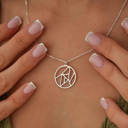 Artizian Hidden Name Logo Necklace Unique Gifts for Women 925 Sterling Silver Handmade Jewelry Custom Personalized Pendants Christmas Anniversary Mothers Day Birthday Gifts For Her Mom Wife Daughter in Saudi Arabia