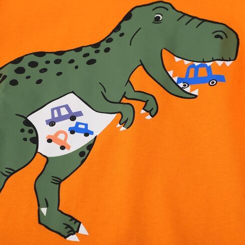 Boys Long Sleeve Shirts Dinosaur Fall Cotton Pullover T-Shirt for 3-8 Years in Saudi Arabia