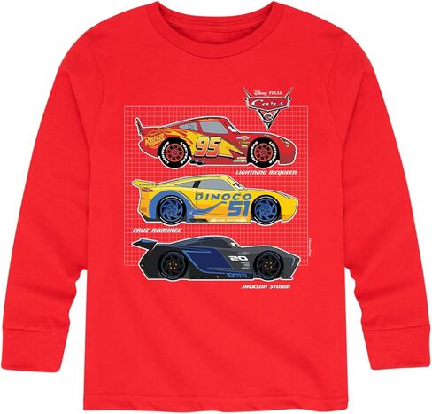 Disney Cars - Side Profiles Grid - Toddler and Youth Long Sleeve Graphic T-Shirt in Saudi Arabia