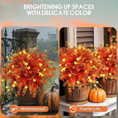 Fake Flowers for Outdoor UV Resistant 24 pcs Pink Spring Artificial Flowers Outdoors, Realistic Faux Silk Flowers Fade Resistant, Fake Plants ＆ Flowers for Garden Porch Planters Window Wedding Decor in Saudi Arabia