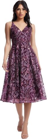 Dress the Population Womens Elisa Fit and Flare Midi Dress in Saudi Arabia