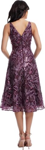 Dress the Population Womens Elisa Fit and Flare Midi Dress in Saudi Arabia