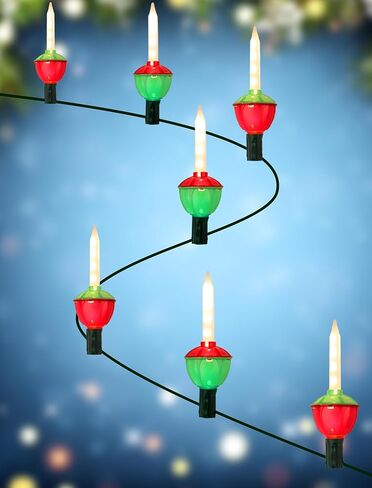 Hobbynors Vintage Christmas Bubble Lights - 15.5ft Strand with 15 Nostalgic Bubbling Candles, Warm White Glow & Green Wire - Classic Retro Christmas Tree Lights for a Cherished Holiday Display in Saudi Arabia