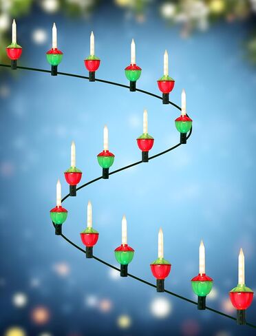Hobbynors Vintage Christmas Bubble Lights - 15.5ft Strand with 15 Nostalgic Bubbling Candles, Warm White Glow & Green Wire - Classic Retro Christmas Tree Lights for a Cherished Holiday Display in Saudi Arabia