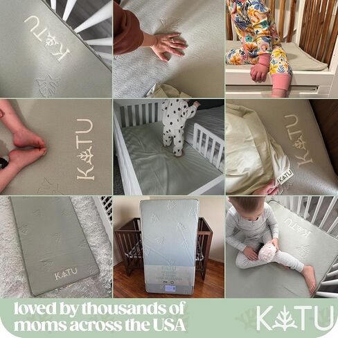 Katu 100 ٪ العضوية اللاتكس+مرتبة سرير جوز الهند 2 مرحلتين للرضع/الوليد/طفل صغير آمن غير سام غير سامة في التنفس GOLS W GOLS W in Kuwait