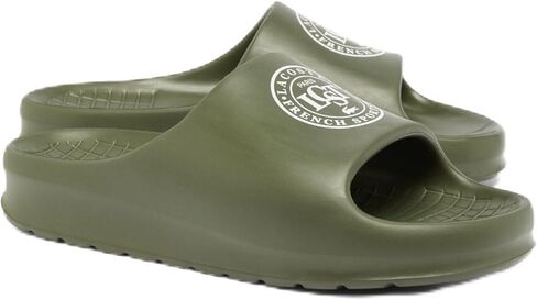 Lacoste Men's Serve Slide 0.0, Green & White Croc, 12 in Saudi Arabia