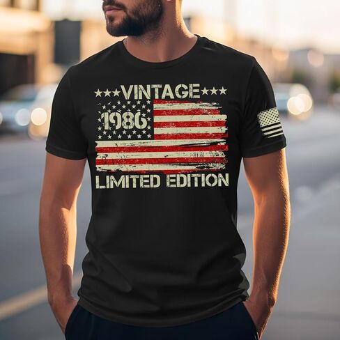 40th Birthday Gifts for Men Shirt,Vintage 1986 T-Shirt,1986 Birthday Decorations,40th Shirt for Dad,Mom, Husband,Wife in Saudi Arabia