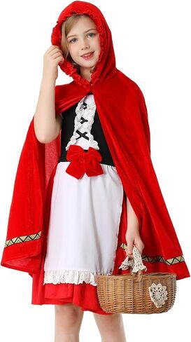 LMYOVE Little Red Riding Hood Costume Kids for Girls Halloween Cosplay Party Dress Outfits with Cloak Cape in Saudi Arabia