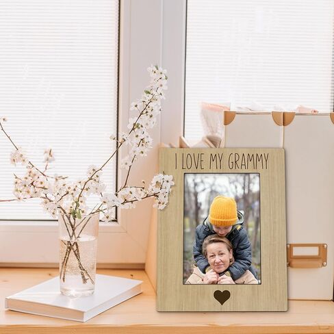 Beliran Grammy Gifts Picture Frame 5x7, Grammie Photo Frame, Mothers Day Christmas Birthday Gifts for Grammie Grandma, I Love My Grammy Brown Wooden Picture Photo Frames for Desk Home Room Decor in Saudi Arabia