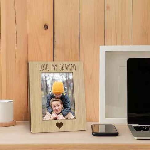 Beliran Grammy Gifts Picture Frame 5x7, Grammie Photo Frame, Mothers Day Christmas Birthday Gifts for Grammie Grandma, I Love My Grammy Brown Wooden Picture Photo Frames for Desk Home Room Decor in Saudi Arabia