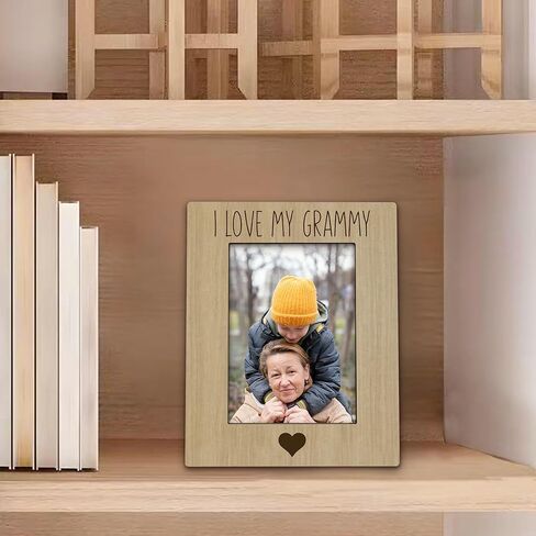 Beliran Grammy Gifts Picture Frame 5x7, Grammie Photo Frame, Mothers Day Christmas Birthday Gifts for Grammie Grandma, I Love My Grammy Brown Wooden Picture Photo Frames for Desk Home Room Decor in Saudi Arabia