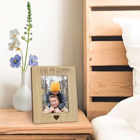 Beliran Grammy Gifts Picture Frame 5x7, Grammie Photo Frame, Mothers Day Christmas Birthday Gifts for Grammie Grandma, I Love My Grammy Brown Wooden Picture Photo Frames for Desk Home Room Decor in Saudi Arabia