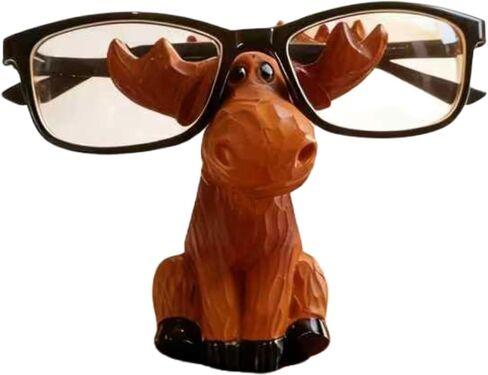 Alaiaiden Moose Eyeglass Holder Stand, Cute Phone Stand for Desk, Key Holder, Resin Sculptures for Entryway Home Office,Moose Decor Family Figurine, Nightstand in Saudi Arabia