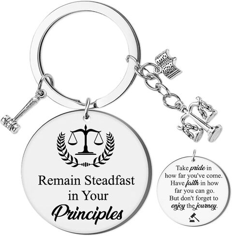 Lawyer Gifts Keychain for Women Men, Law School Graduation Gift Keyring, Remain Steadfast in Your Principles Key Ring in Saudi Arabia