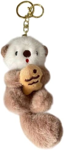 1Pc Otter Keychain Charm, Bag Charm, Cute Keychain, Suitable For Bags, Backpacks, Etc Otter Theme, A Must-have Item For Animal Lovers.(Khaki) in Saudi Arabia