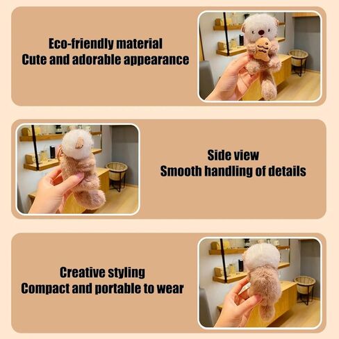 1Pc Otter Keychain Charm, Bag Charm, Cute Keychain, Suitable For Bags, Backpacks, Etc Otter Theme, A Must-have Item For Animal Lovers.(Khaki) in Saudi Arabia