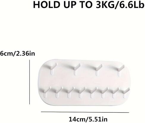 2PCS Wall Mounted Jewelry Organizer Storage Rack, White Plastic Earrings Necklace, Gifts, Bedroom-Bathroom-Kitchen-Decor in Saudi Arabia