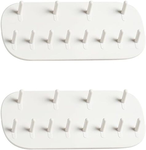 2PCS Wall Mounted Jewelry Organizer Storage Rack, White Plastic Earrings Necklace, Gifts, Bedroom-Bathroom-Kitchen-Decor in Saudi Arabia