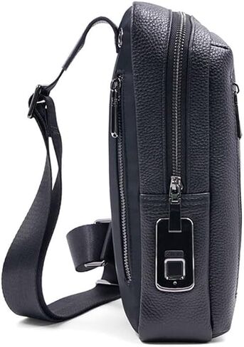 Welaso Fingerprint Lock Anti-Theft Leather Chest Bag Shoulder Bag Crossbody Bag in Saudi Arabia