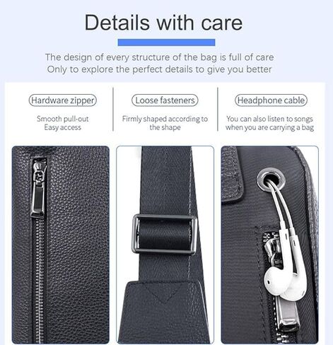Welaso Fingerprint Lock Anti-Theft Leather Chest Bag Shoulder Bag Crossbody Bag in Saudi Arabia