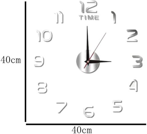 3D Mirror Wall Clock Large Modern DIY Sticker Clock for Home Office Living Room Bedroom Decor Silent in Saudi Arabia