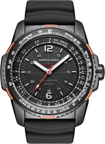 AREXTN Solar Powered Military Watch for Men, Rotating Bezel, Waterproof 164FT, Luminous, Silicone Strap in Saudi Arabia