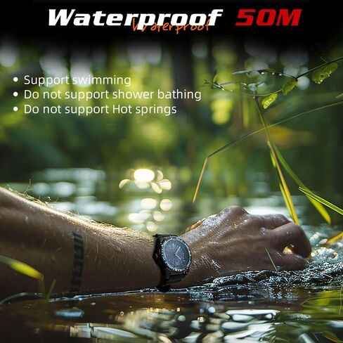 AREXTN Solar Powered Military Watch for Men, Rotating Bezel, Waterproof 164FT, Luminous, Silicone Strap in Saudi Arabia