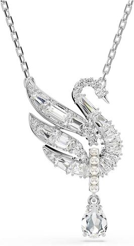 Swarovski Swan pendant, Swan, White, Rhodium finish in Saudi Arabia