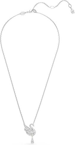 Swarovski Swan pendant, Swan, White, Rhodium finish in Saudi Arabia