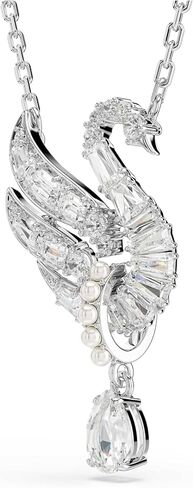 Swarovski Swan pendant, Swan, White, Rhodium finish in Saudi Arabia