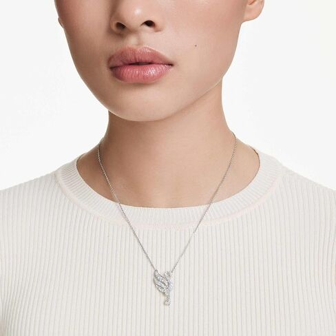 Swarovski Swan pendant, Swan, White, Rhodium finish in Saudi Arabia