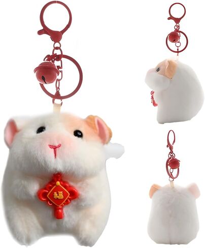 TECHPLUS Cute Guinea Pig Plush Keychain Bag Charm,Chinese New Year Backpack Charm with Lion Dance & Red Lucky Knot in Saudi Arabia