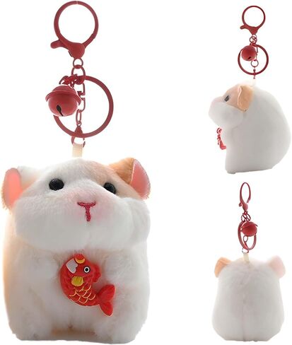 TECHPLUS Cute Guinea Pig Plush Keychain Bag Charm,Chinese New Year Backpack Charm with Lion Dance & Red Lucky Knot in Saudi Arabia