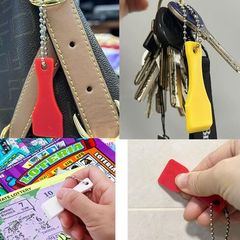 7-Piece Scratch Off Keychain Set, Multi Color Lottery Scratch Tool with Chain for Tickets, Games, and Contests in Saudi Arabia