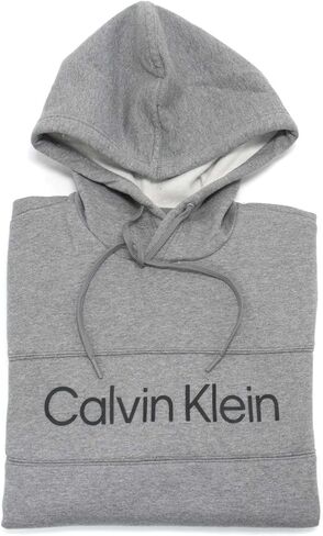Calvin Klein Men's Long Sleeve Iconic Logo Piping Pullover Hoodie, Medium Grey Heather,L - US in Saudi Arabia