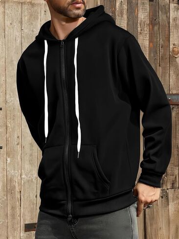 Men's solid color hooded sweatshirt, comfortable pullover hooded sweatshirt, suitable for casual wear in the office in Saudi Arabia