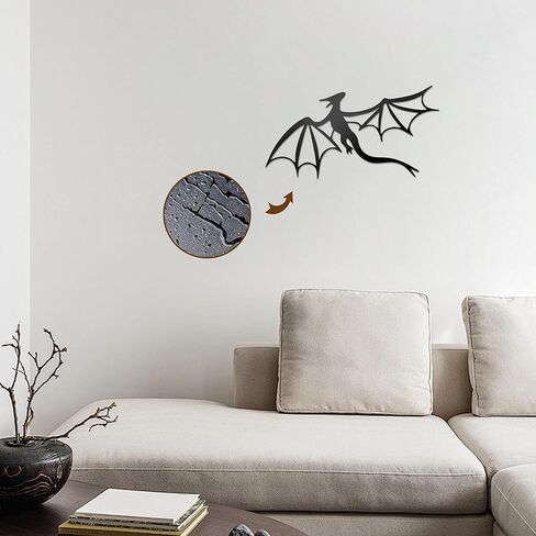 Prmstp 3 Set of Dragon Metal Wall Art,Dragon Wall Decor, Dragon Lover Gift,Fantasy Decorations for Living Room Bedroom Office… in Saudi Arabia