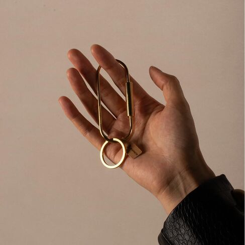 BLKSMTH Brass Paperclip Keychain, Decorative Key Ring Holder, 3.35 inch Golden in Saudi Arabia