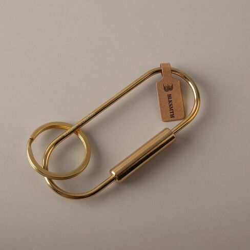 BLKSMTH Brass Paperclip Keychain, Decorative Key Ring Holder, 3.35 inch Golden in Saudi Arabia