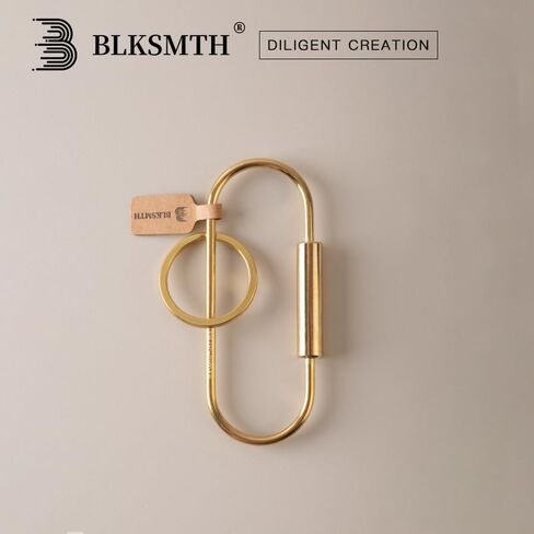BLKSMTH Brass Paperclip Keychain, Decorative Key Ring Holder, 3.35 inch Golden in Saudi Arabia