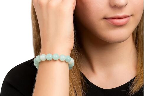 Gemstone Beads Stretch Bracelet – 7 to 7.5 Inch Elastic Round Beads Bracelet for Women & Men, Natural Crystal Healing Jewelry, Handmade Unisex Energy Gift in Saudi Arabia