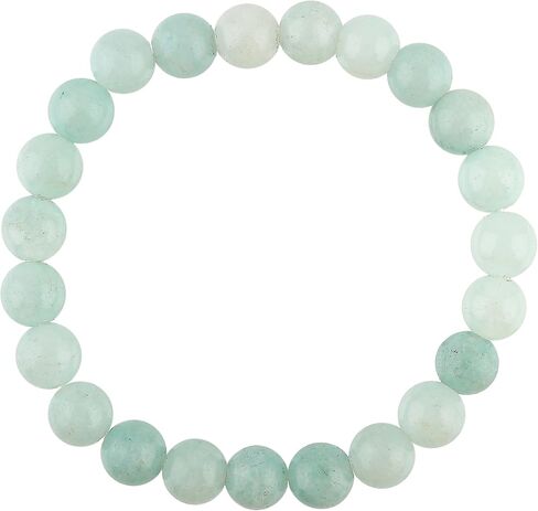 Gemstone Beads Stretch Bracelet – 7 to 7.5 Inch Elastic Round Beads Bracelet for Women & Men, Natural Crystal Healing Jewelry, Handmade Unisex Energy Gift in Saudi Arabia