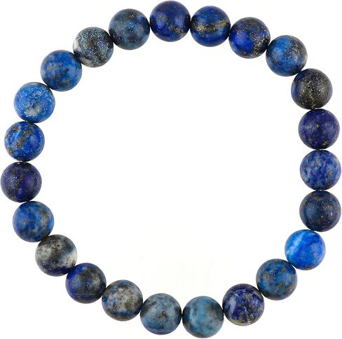 Gemstone Beads Stretch Bracelet – 7 to 7.5 Inch Elastic Round Beads Bracelet for Women & Men, Natural Crystal Healing Jewelry, Handmade Unisex Energy Gift in Saudi Arabia