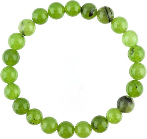 Gemstone Beads Stretch Bracelet – 7 to 7.5 Inch Elastic Round Beads Bracelet for Women & Men, Natural Crystal Healing Jewelry, Handmade Unisex Energy Gift in Saudi Arabia