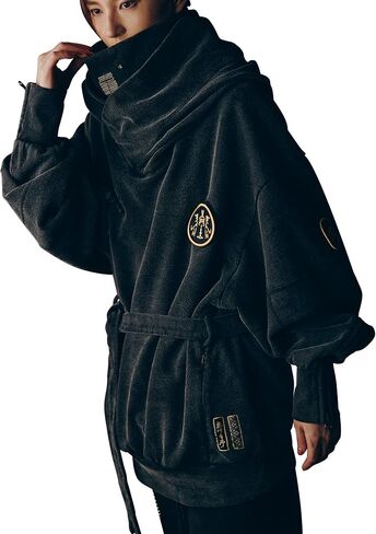 XYXIONGMAO Men's Black Futuristic Techwear Streetwear Hoodies Japanese Hip Hop Kanji Designer Baggy Hoodie in Saudi Arabia
