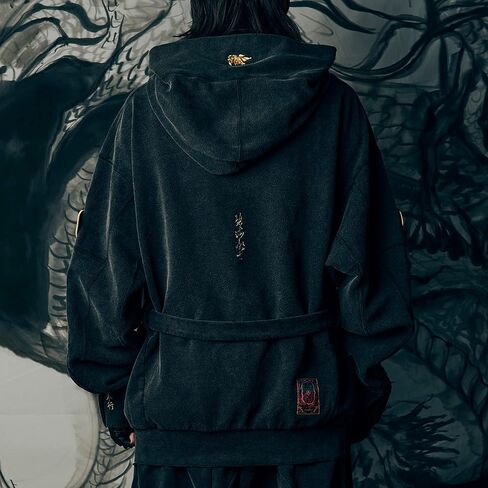 XYXIONGMAO Men's Black Futuristic Techwear Streetwear Hoodies Japanese Hip Hop Kanji Designer Baggy Hoodie in Saudi Arabia