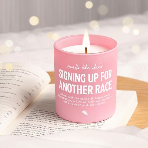IDELTIME Gifts for Runners Women, Funny Marathon Essentials Candle 10Oz, Christmas, Cross Country, Half Marathon, Track and Field Gifts, Running Accessories for Women Friends, Soy Wax Scented Candle in Kuwait